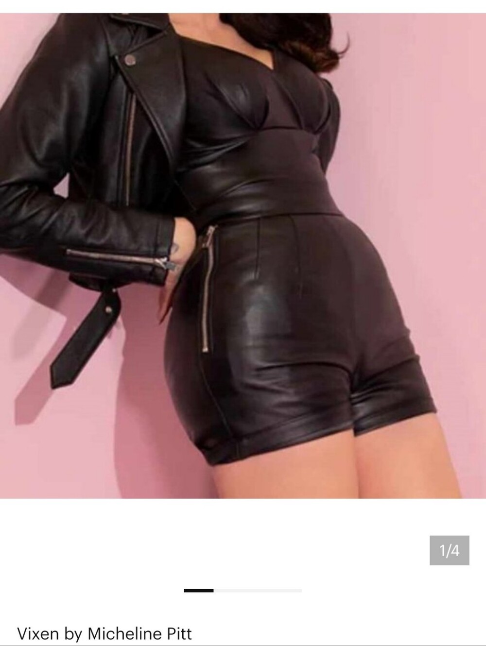 Vixen Micheline Pitt VIXEN VEGAN LEATHER SHORTS Size L NWT